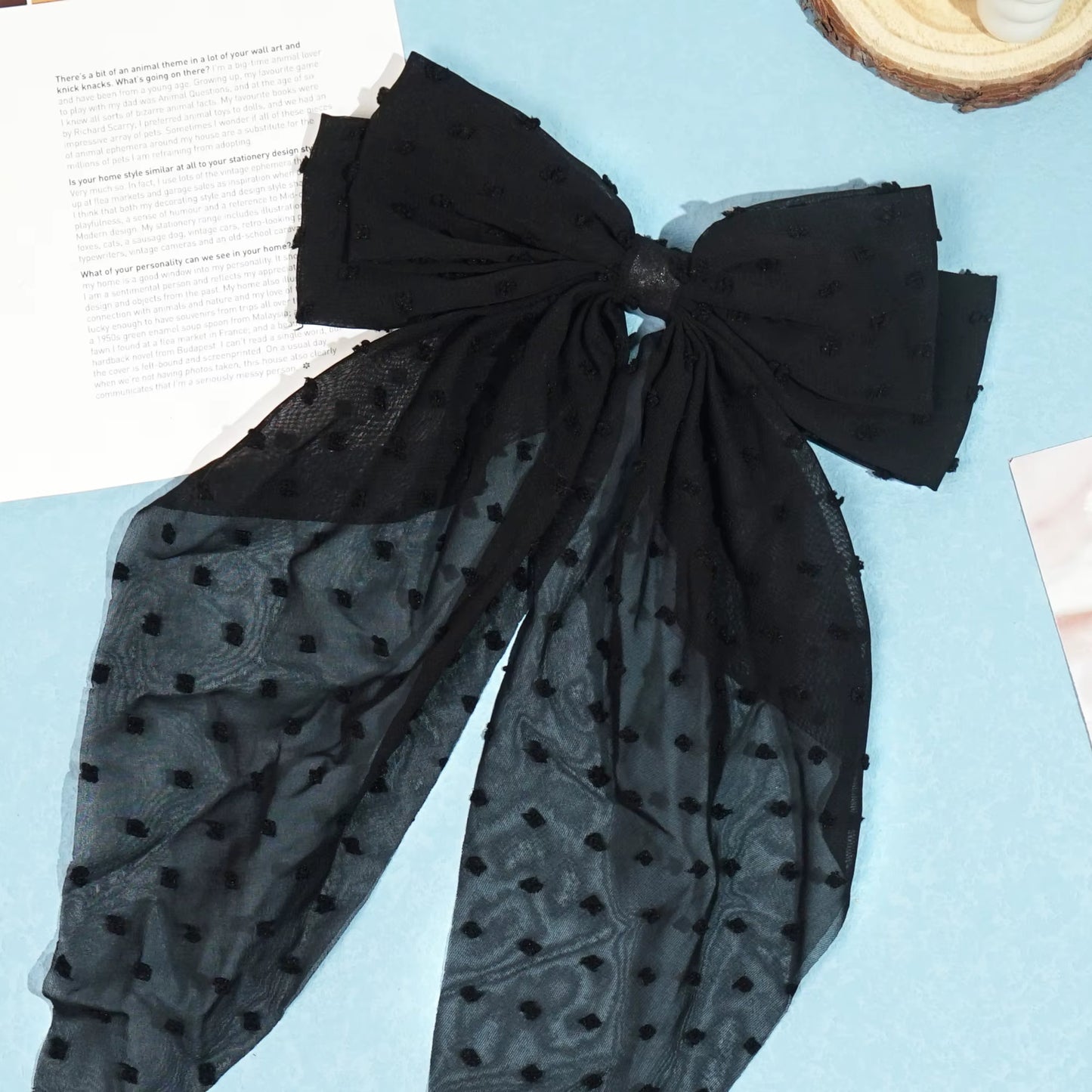 Elegant Large Bow Ribbon Hair Clip for Women Fashion Simple Solid Satin Spring Clip Ponytail Bow Hairpin Girls Hair Accessories