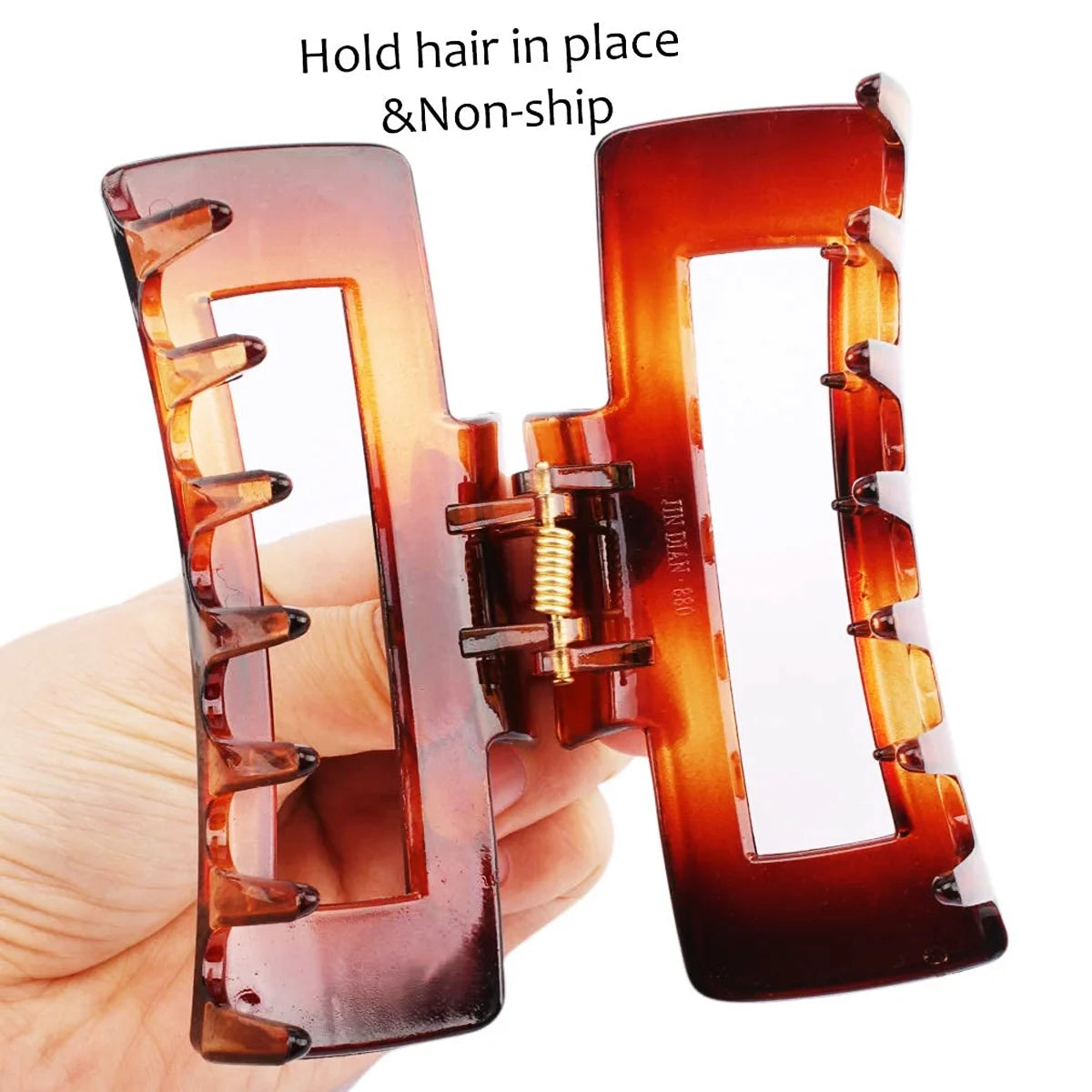 Large Hair Claw Clips Banana Hair Clips for Thick Hair Acrylic Banana Claw Clips Non-Slip Hair Clip Rectangular Jaw Clips Big Hair Clips 4.1" 4 Pack