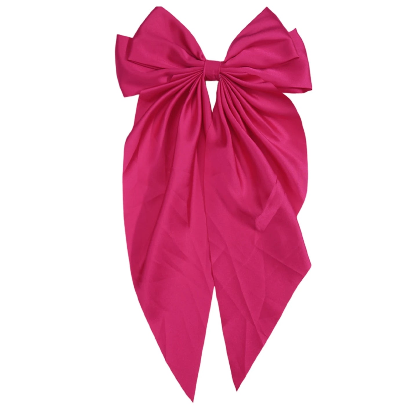 Elegant Large Bow Ribbon Hair Clip for Women Fashion Simple Solid Satin Spring Clip Ponytail Bow Hairpin Girls Hair Accessories