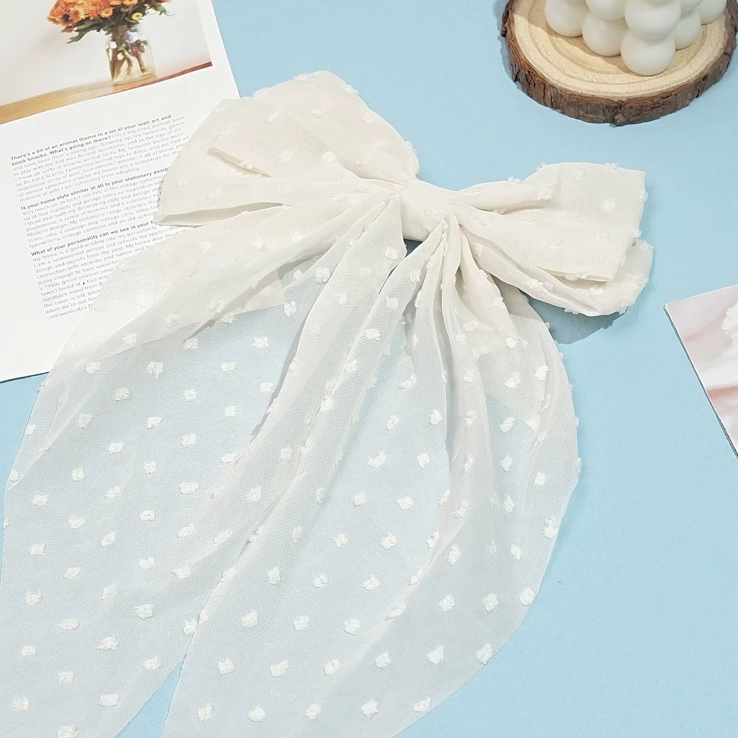 Elegant Large Bow Ribbon Hair Clip for Women Fashion Simple Solid Satin Spring Clip Ponytail Bow Hairpin Girls Hair Accessories