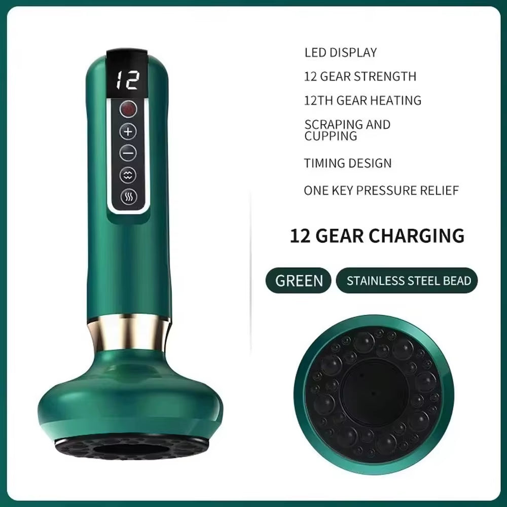 Tricolor Electric Massager Guasha anti Cellulite Vacuum Suction Cup Beauty Health Scraping Infrared Heat Slimming Massage Thera