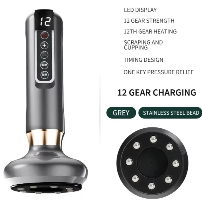 Tricolor Electric Massager Guasha anti Cellulite Vacuum Suction Cup Beauty Health Scraping Infrared Heat Slimming Massage Thera