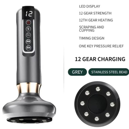 Tricolor Electric Massager Guasha anti Cellulite Vacuum Suction Cup Beauty Health Scraping Infrared Heat Slimming Massage Thera