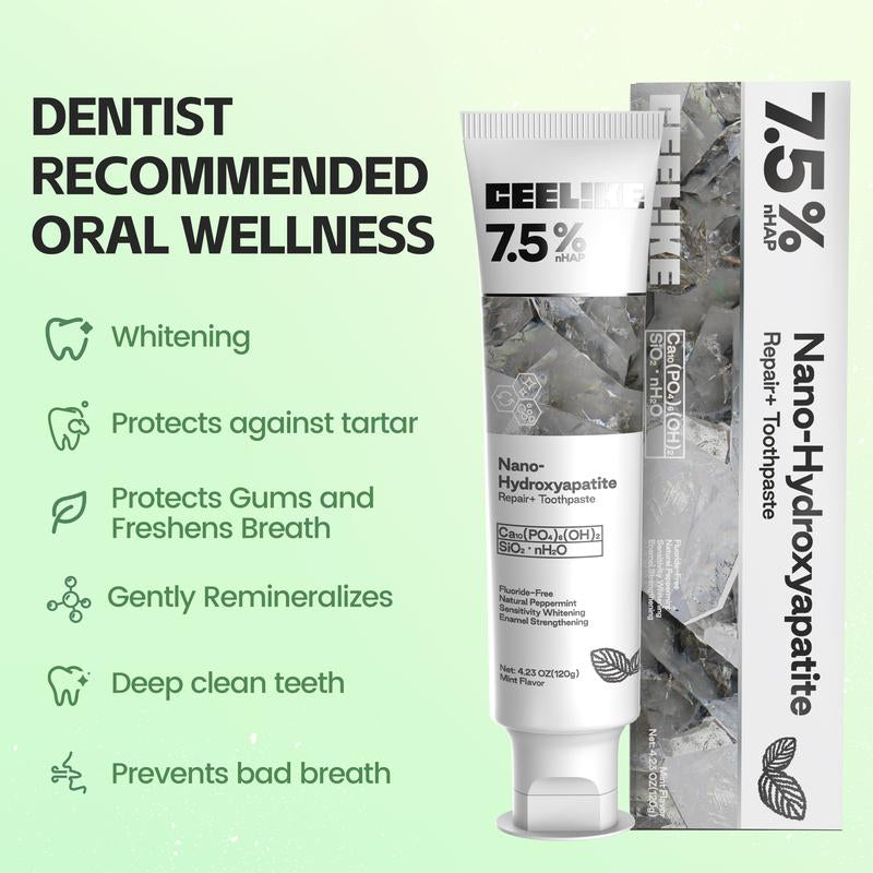 Ceelike Fluoride-Free Hydroxyapatite Toothpaste | Enamel Repair & Fresh Breath | Gentle Mint Flavor | 4.23 Oz Oral Care #Springtok